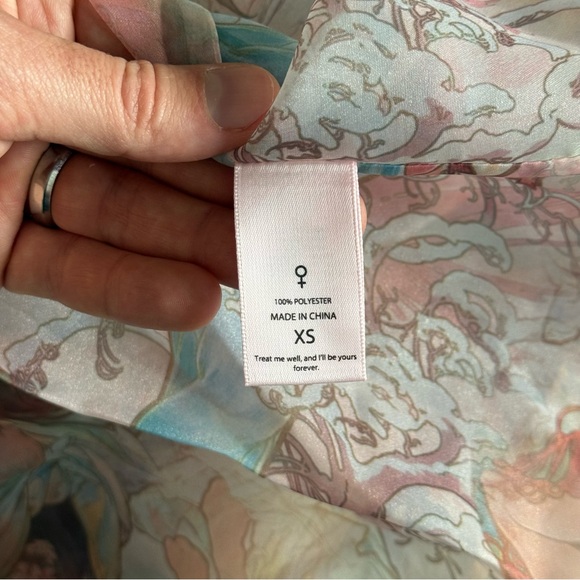 Selkie Mucha Puff Babydoll Dress Womens XS Mini Sheer Coquette Fairy Whimsical - Picture 11 of 16